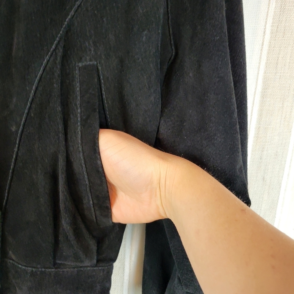 Wilsons Leather‎ Vintage Suede Cropped Jacket Black Size Extra Small - Picture 4 of 11